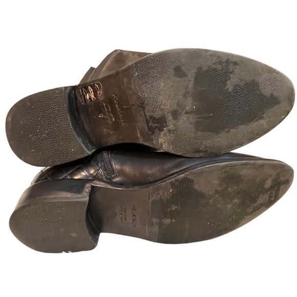 Aquatalia Geneva Black Leather Riding Boots Size 8 - Picture 6 of 10